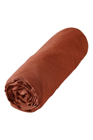 Drap-housse en lin Soline - Orange