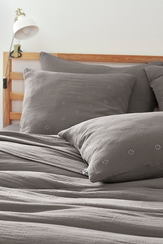 Taie d'oreiller en coton 125 g/m² Gaïa Boho - Granit