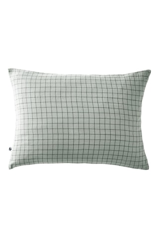 Taie d'oreiller en coton 125 fils/cm² Gaïa Match - Blanc et gris