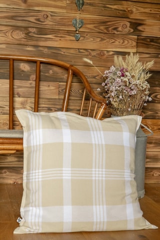 Taie d'oreiller Hector - Beige et blanc