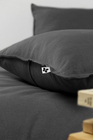 Taie d'oreiller en flanelle de coton 170 g/m² Candice - Anthracite