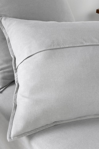 Taie d'oreiller en flanelle de coton Candice - 
Brume