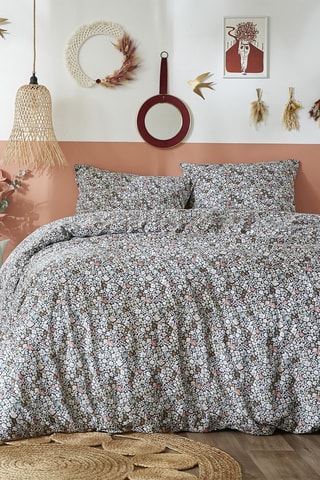 Parure de couette en coton 57 fils/cm² Malia - Noir et blanc