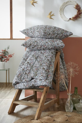 Parure de couette en coton 57 fils/cm² Malia - Noir et blanc