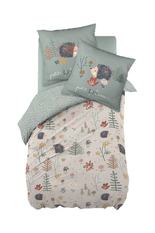 Parure de couette 57 fils/cm² Polisson - 
Vert et blanc