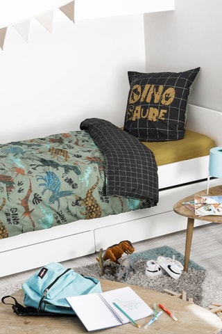 Parure de couette en coton Trias - Vert et noir