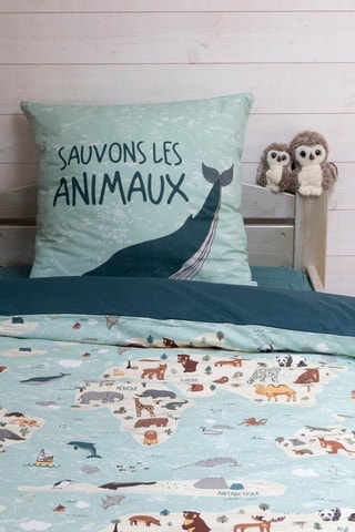 Parure de lit en coton 57 fils/cm²
Map - Bleu