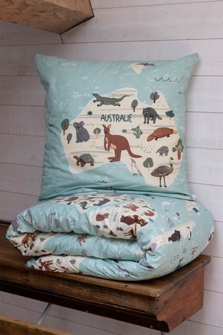 Parure de lit en coton 57 fils/cm²
Map - Bleu