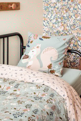 Parure de couette en coton 57 fils /cm² Tamia - Ciel