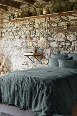 Housse de couette en lin Soline - Gris foncé