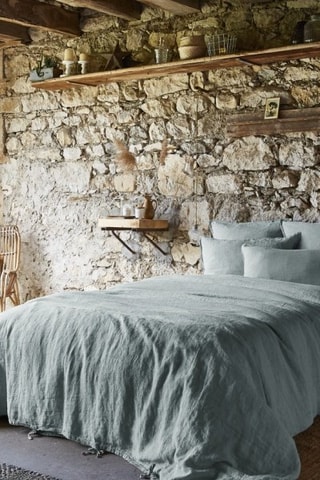 Housse de couette en lin Soline - Bleu