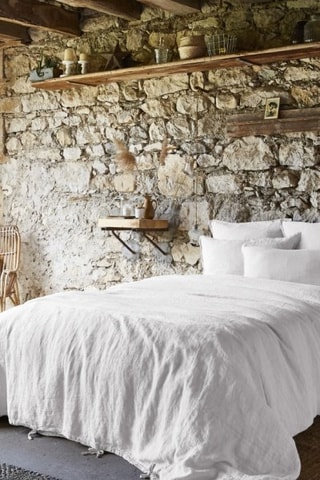 Housse de couette en lin Soline - Blanc