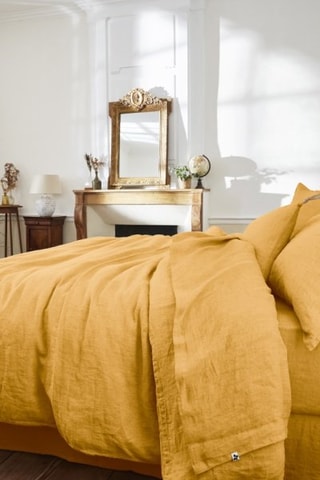 Housse de couette en lin Soline - Jaune