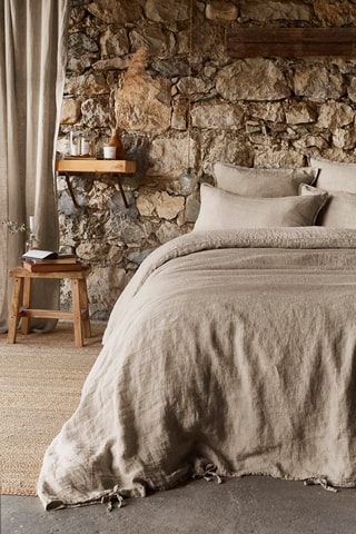 Housse de couette en lin Soline Sable