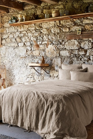 Housse de couette en lin Soline Sable