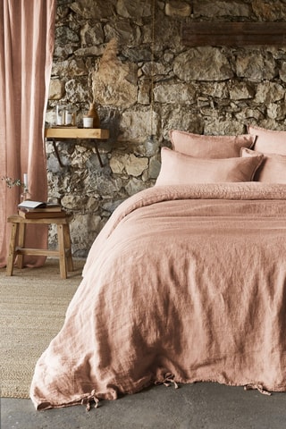 Housse de couette en lin Soline - Vieux rose