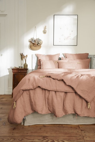 Housse de couette en lin Soline - Vieux rose