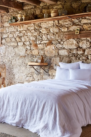 Housse de couette en lin Soline Craie