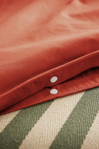 Housse de couette en percale de coton 80 fils/cm² Bally  - Terracotta