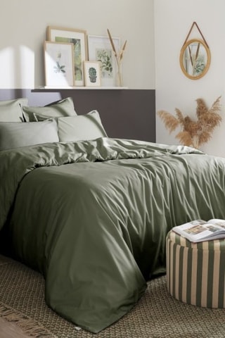 Housse de couette en percale de coton 80 fils/cm² Bally  - Vert