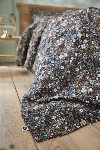 Housse de couette en gaze de coton 125 g/m² - Capucine - Bleu marine