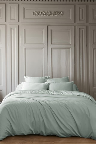 Housse de couette en viscose de bambou 57 fils/cm² Salomé - Vert clair