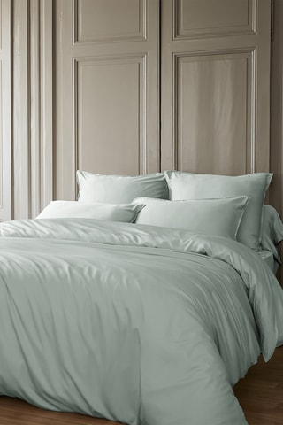 Housse de couette en viscose de bambou 57 fils/cm² Salomé - Vert clair