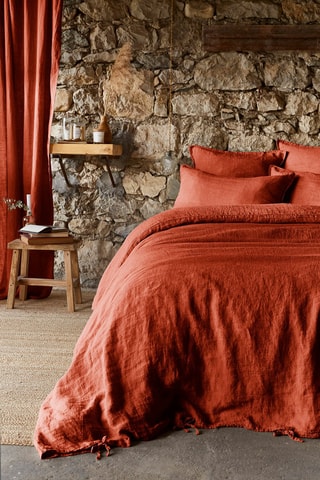 Housse de couette en lin Soline - Paprika