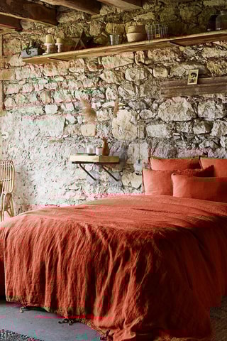 Housse de couette en lin Soline - Paprika