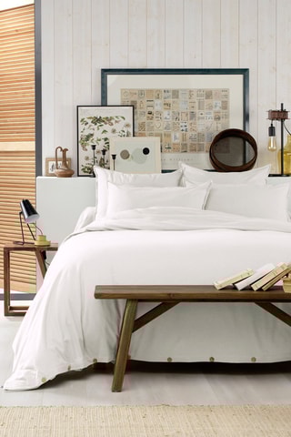 Housse de couette en flanelle de coton 170 g/m² Candice - Neige