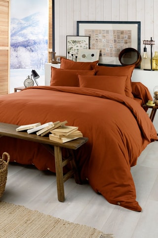 Housse de couette en flanelle de coton 170 g/m² Candice - Tomette