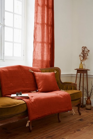 Bout de lit en lin Soline - Paprika