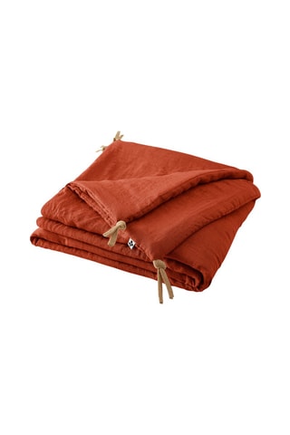 Bout de lit en lin Soline - Paprika