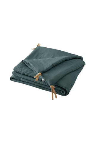 Bout de lit en lin Soline - Ardoise