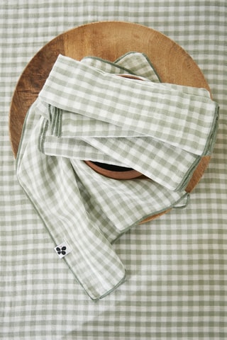 3 serviettes de table Vicikie - Vert et blanc