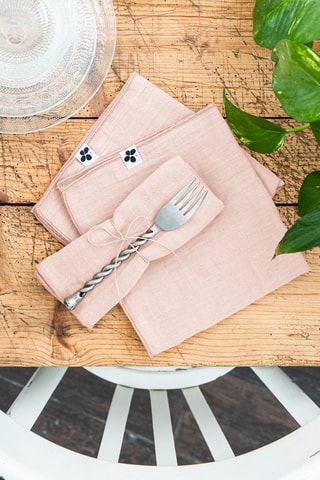 3 serviettes de table Gaïa - Guimauve