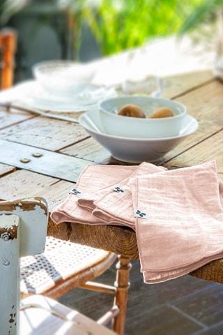 3 serviettes de table Gaïa - Guimauve