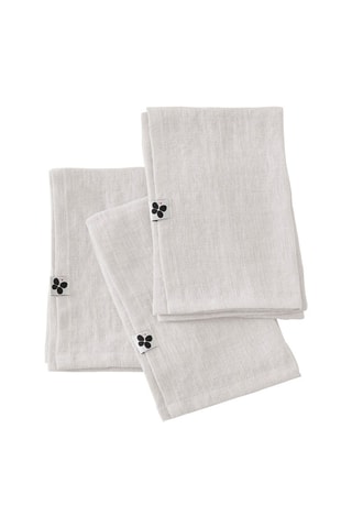 3 serviettes en lin lavé Soline  Blanc - 40 x 40 cm