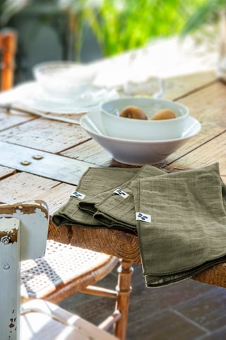 3 serviettes de table Gaïa - Romarin