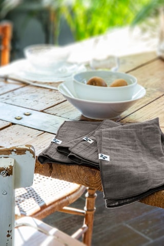 3 serviettes de table Gaïa - Granit