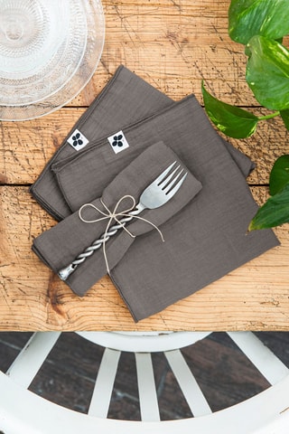 3 serviettes de table Gaïa - Granit