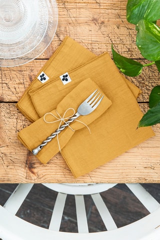 3 serviettes de table Gaïa - Safran