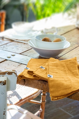 3 serviettes de table Gaïa - Safran
