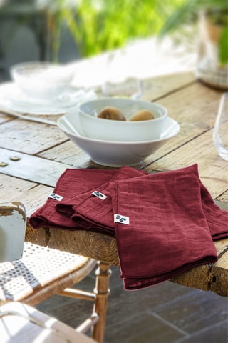 3 serviettes de table Gaïa - Bordeaux