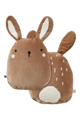 Coussin déhoussable Pompon  Marron - 40 x 45 cm