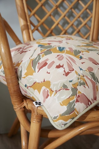 Coussin en gaze de coton Clarence - Moutarde et rose - 45 x 45 cm