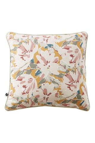 Coussin en gaze de coton Clarence - Moutarde et rose - 45 x 45 cm