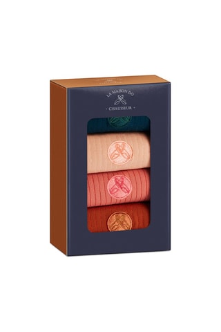 4 pares de calcetines Coffret du quotidien - Naranja y rosa - Naranja y rosa