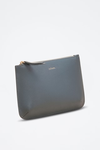 Bolso de mano de piel Bianca - Azul grisáceo