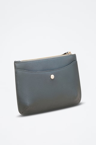 Bolso de mano de piel Bianca - Azul grisáceo